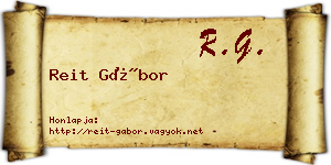 Reit Gábor névjegykártya